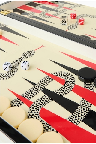 Jonathan Adler Eden Lakeli Tavla Seti Dekoratif Tasarım Tavlalar Çok Renkli