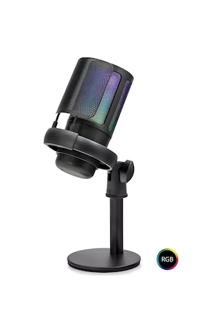 Voıcerec S24 Profesyonel Rgb Usb Kondansatör Mikrofon 192khz/24bit Kayıt Seti Type-c
