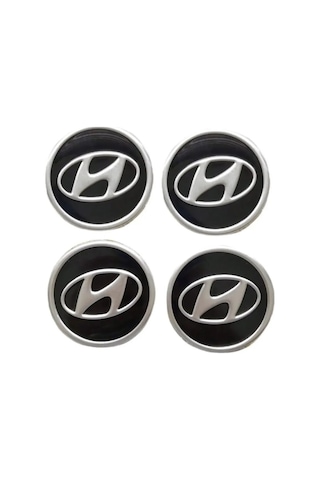 Hyundai Jant Göbeği Arması Alüminyum Jant Göbek Sticker 4'lü Set