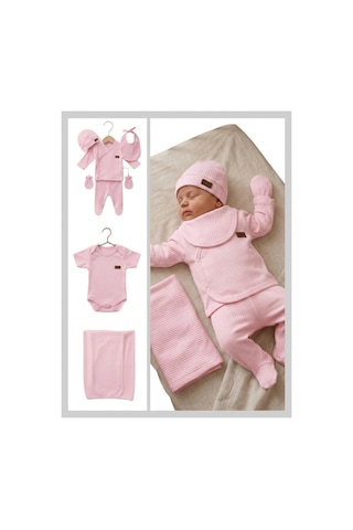 Bambık İmajbebe Raporlu Bebek Hastane Çıkışı Seti 7'li Pembe Pembe
