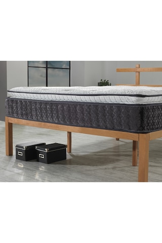 Mu&bah Antrasit Ultra Ortopedik Lara Pedli Paket Yaylı Tavşan Tüyü Kumaş Yatak 140x200