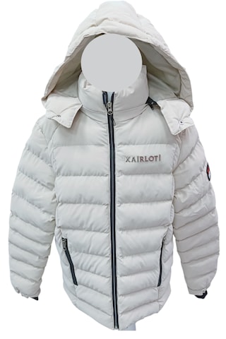 Kız Çocuk /erkek Çocuk Kapüşonu Çıkabilen İçi Peluş Astarlı Fermuar Cepli Krem Renk Mont Krem