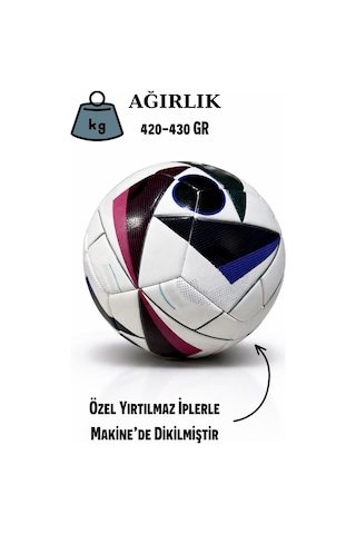 Futbol Topu Euro 2024 Halı Saha Ve Sert Zemin Dikişli Futbol Topu Çok Renkli