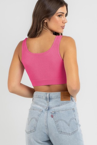 Madmext Pembe Askılı Basic Crop Top Bluz Mg1757-pembe Pembe
