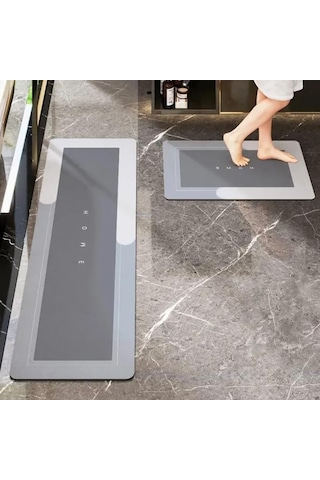 Banyo Paspası - Kaymaz Tabanlı - Süper Emici - Abdest Paspası - Uzun Gri 40 120 Cm Sku: Smg8690010193940 21 x 21
