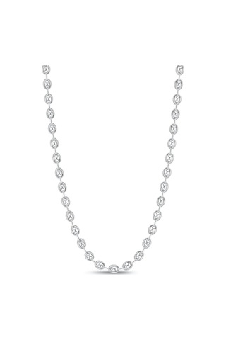 925 Ayar Gümüş Unisex Gemici Kahve Çekirdeği Model Zincir Kolye 6 Mm