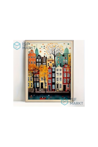 5d Dıy Elmas Boyama Seti - Amsterdam Kanal Manzarası 30x40 Cm
