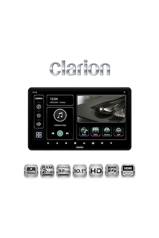 Clarion Gl-500 Android Araç Başlık Kafalık Monitörü Üniversal 2 Gb Ram 32 Gb Hdd 10.1 Inch 1 Adet 10.1"