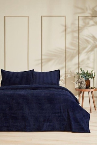 Merinos Modern Line Tek Kişilik Battaniye Seti 150x220 -lacivert Lacivert