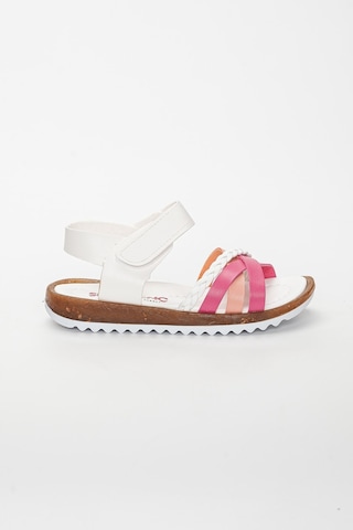 Şirin Bebe Beyaz Pembe Kız Çocuk Sandalet Ayakkabı