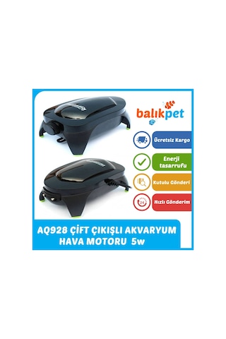 Aquawing 928 Çift Çıkışlı Akvaryum Hava Motoru 5w 2x3 Litre Min