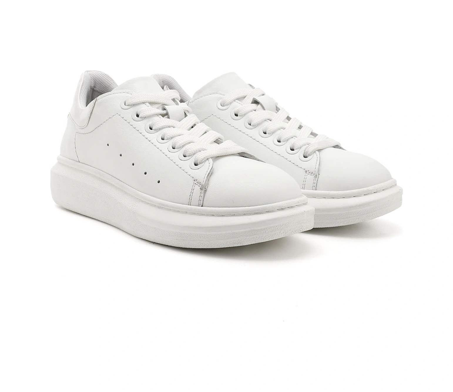 Gönderi(R) Gönderi R Kadın Beyaz Bağcıklı Dolgu Taban Hakiki Deri Sneaker Gdza13424283 Beyaz