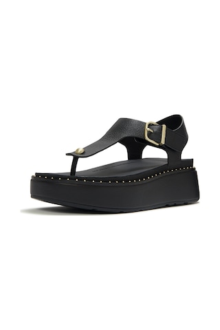 090 All Black Sandalet Kadın A3f-090 Fitflop Gen-ff Max Bucle Tumbled-leather Toe-post Sandals siyah