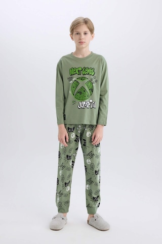 DeFacto Erkek Çocuk Xbox Pijama Takımı Bisiklet Yaka Uzun Kollu Üst Beli Lastikli Uzun Alt D8445A824WNGN425