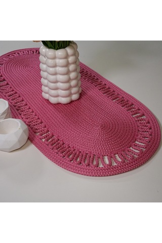 Zengin Design Home Zdh-802 Oval Runner Pembe