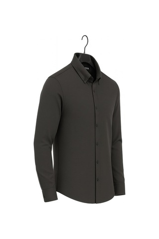 Classics Men Gewer Uzun Kol Slim Fit İçi Polarlı Erkek Gömlek - 7440 Gri
