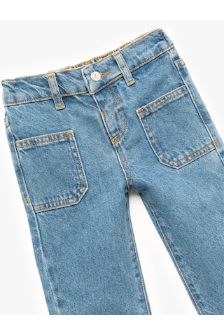 Koton Pamuklu Cep Detaylı Denim Pantolon Orta İndigo 6wmg40007ad Indigo