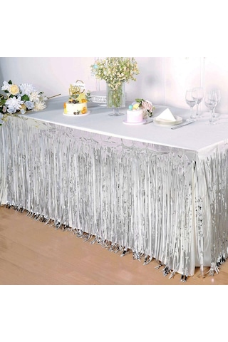 Gümüş Metalize Masa Eteği 275x75 Cm Kendinden Yapışkanlı Çok Renkli