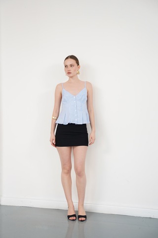 Verymoda Çizgili Askılı Bluz D2791 Mavi