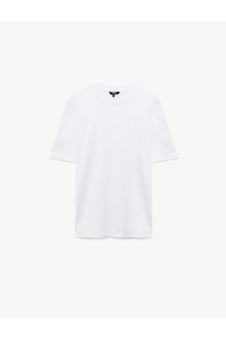 Koton Regular Fit Bisiklet Yaka Pamuklu Basic Kısa Kollu Tişört Beyaz 6sam10011mk Beyaz