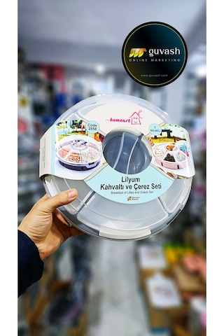 Lüx Lilyum Kahvaltılık Ve Çerezlik Kabı 7 Bölmeli Gri-şeffaf Gri - Şeffaf