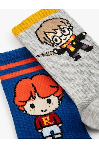 Koton 2'li Harry Potter Lisanslı Soket Çorap Multıcolor 4skb80012aa Mavi