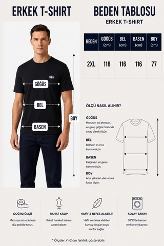 Neco Giyim Unisex %100 Pamuk Yumuşak Dokulu Basic Desenli Bisiklet Yaka Tişört Siyah