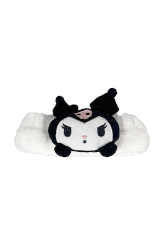 Kuromi Peluş Bandana Makyaj Spa Saç Bandı Beyaz Beyaz