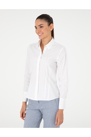 Pierre Cardin Kadın Beyaz Gömlek Desenli 50296350-vr013 Beyaz