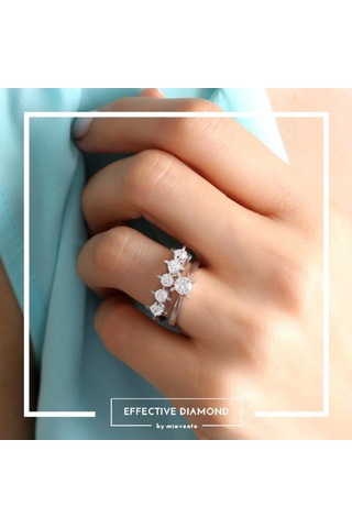 Mia Vento Effective Diamond Markiz Esinti Beştaş Gümüş Yüzük