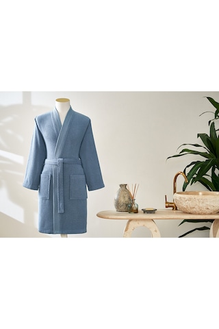 Özdilek Quadruple Kimono Bornoz Koyu Mavi