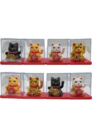 Dörtlü Maneki Neko El Sallayan Şans Kedisi Güneş Enerjili Set No04sns
