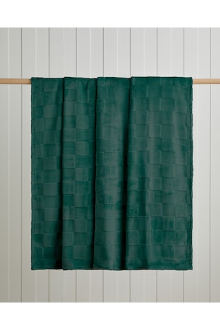 English Home Classic Check Jakarlı Supersoft Tek Kişilik Battaniye 150x200 Cm Koyu Yeşil Koyu Yeşil