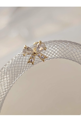 Fiyonk Kurdela Model Kıkırdak Piercing Tragus Helix Gold Renk Küpe Gold