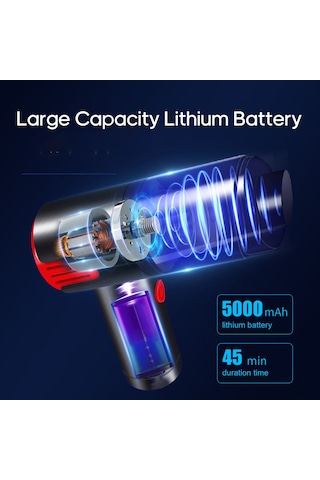 Aubyhe Kablosuz El Tipi Süpürge 9000pa Güçlü Emme, Islak-kuru İkili Kullanım, Araç Ve Ev İçin, 40 Dakika Kullanim Süresi, Kırmızı Jm-6601 Kırmızı