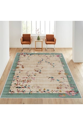 Rovigo Home Dijital Baskı Kaymaz Taban Salon Halısı Rvg1034 Çok Renkli