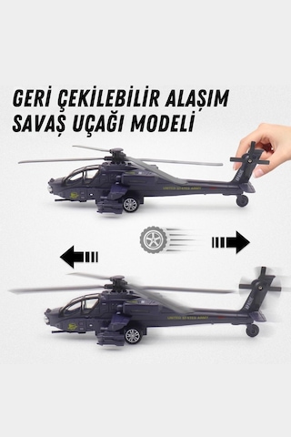 1:72 Işıklı Sesli Metal Çek Bırak Savaş Helikopteri Model Oyuncak Dayanıklı Dekoratif Helikopter