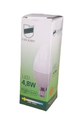 Uzlight 4,8w Sarı Işık Led Ampul E14 Ince Duy 10lu Paket