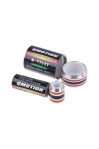 Prestigegoods Pil Şekilli Güvenli Gizli Hap Kutusu, Plastik/paslanmaz Çelik, 4.8x2.5cm, Ev/seyahat/eğlence Kullanımı