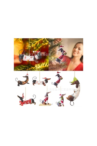 Ranyeek Akrilik Kınalı Köpek Figürü Noel Ağaçları Süs Takımı Ev Dekorasyonu Partilerde Kullanım Kolay Ve Dayanıklı Jy-2