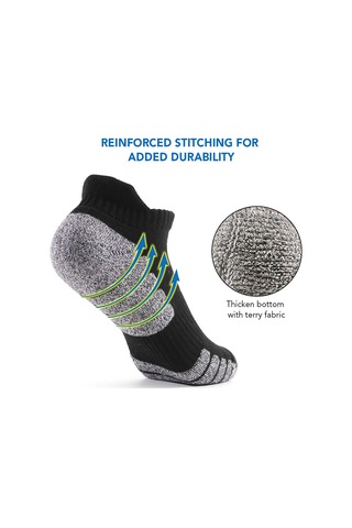 Lemestar 6 Çift Koyu Gri Outdoor Yürüyüş Koşu Çorapları - Yumuşak Nüfuslu, Havalandırmalı, Dayanıklı, Bilek Desteği İle Sonbahar/kış Aktivitelere Uygun Koyu Gri