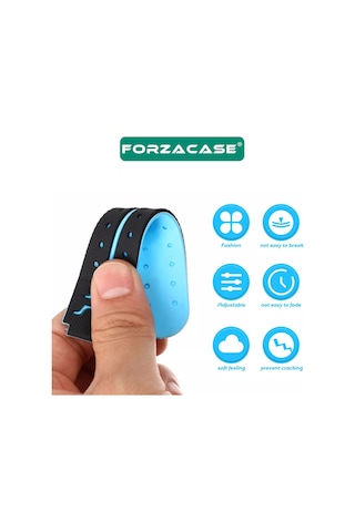 Forzacase 16mm Akıllı Çocuk Saatleri İle Uyumlu Çift Renk Şık Silikon Kordon Kayış - Fc889 Mavi