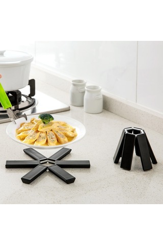 Monyee Siyah Abs Isıl Dayanıklı Katlanabilir Ocaklık, Mutfak Isı Yalıtım Matı, Masa Ve Fırın Korkuluk, Anti-yanık Kutu Paketli