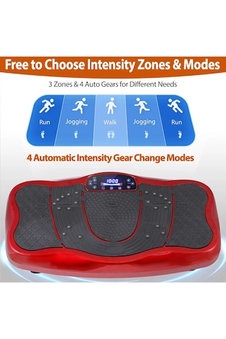 Glr 750 Kırmızı Güçlü Titreşimli Egzersiz Platformu Body Vibration Plate Makinesi Kırmızı