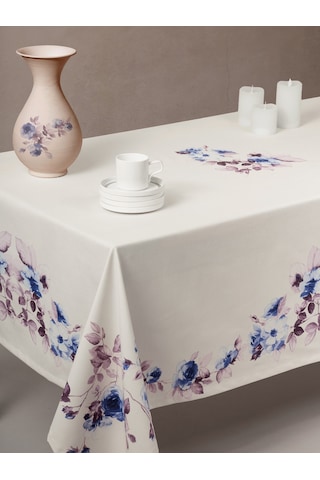 Cotton Box Pano Baskılı Masa Örtüsü Grazra Lila 170x170