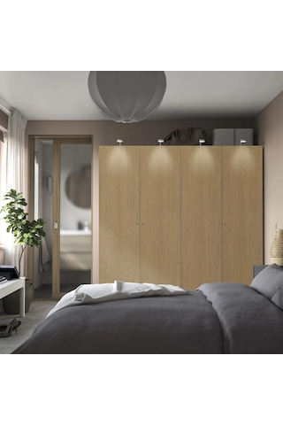 Ikea Beyaz Şık Kapaklı Gardırop 200x60x201 Cm