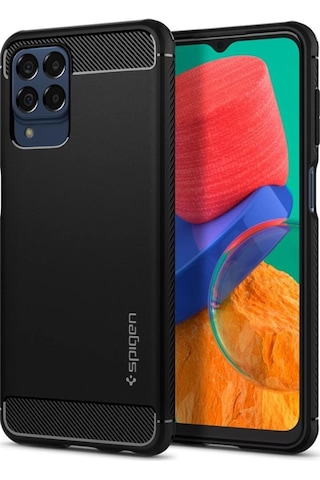 Spigen Galaxy M33 5g İle Uyumlu Kılıf Rugged Armor Black Siyah