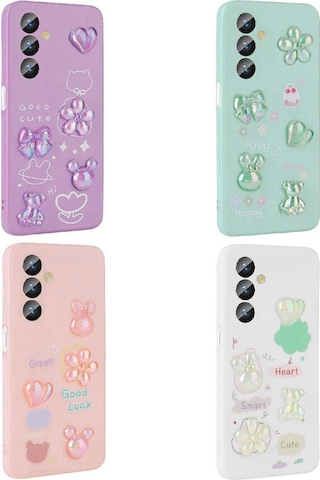 Galaxy Uyumlu A34 Kılıf Kabartma Figürlü Parlak Zore Toys Silikon Kapak
