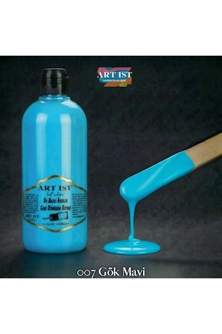 Su Bazlı Geri Dönüşüm Boyaları - 007 Gök Mavi Ahşap, Taş Tozu, Hobi, Dıy