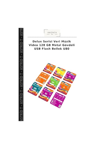 Delux Serisi Veri Müzik Video 128 Gb Metal Gövdeli Usb Flash Bellek U80
